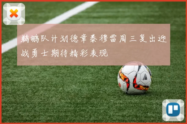 鹈鹕队计划德章泰穆雷周三复出迎战勇士期待精彩表现